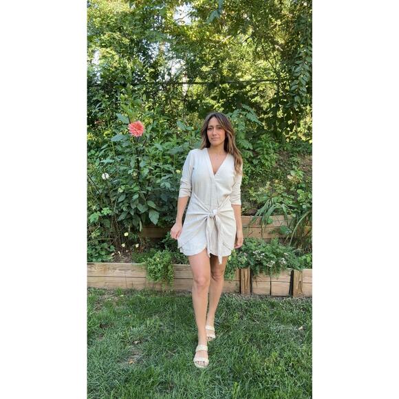 L’Academie Oat Linen-Blend Wrap Dress - Picture 5 of 9